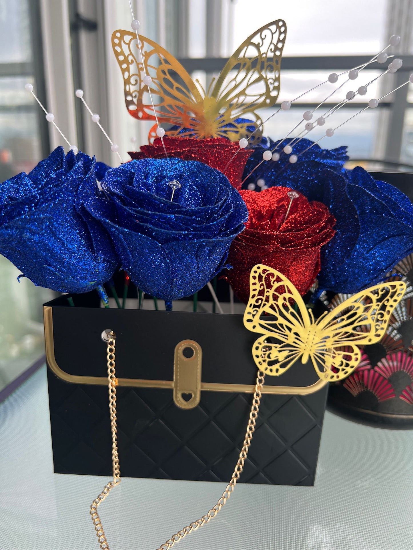 Midnight Luxe Rose Purse