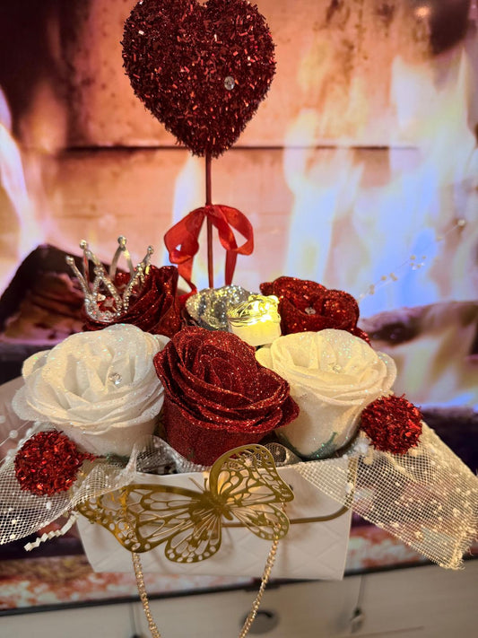 Pearl white Luxe Rose Purse