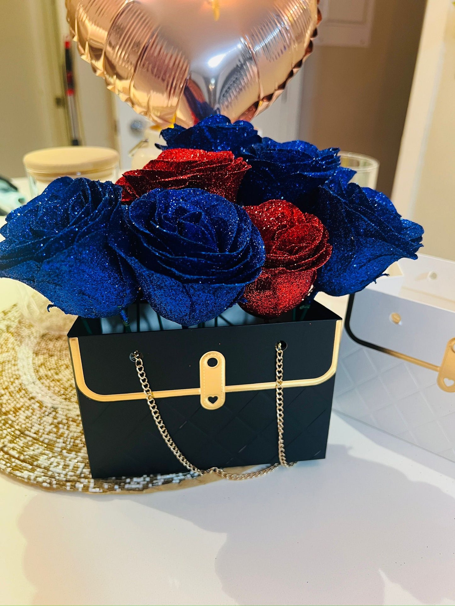 Midnight Luxe Rose Purse